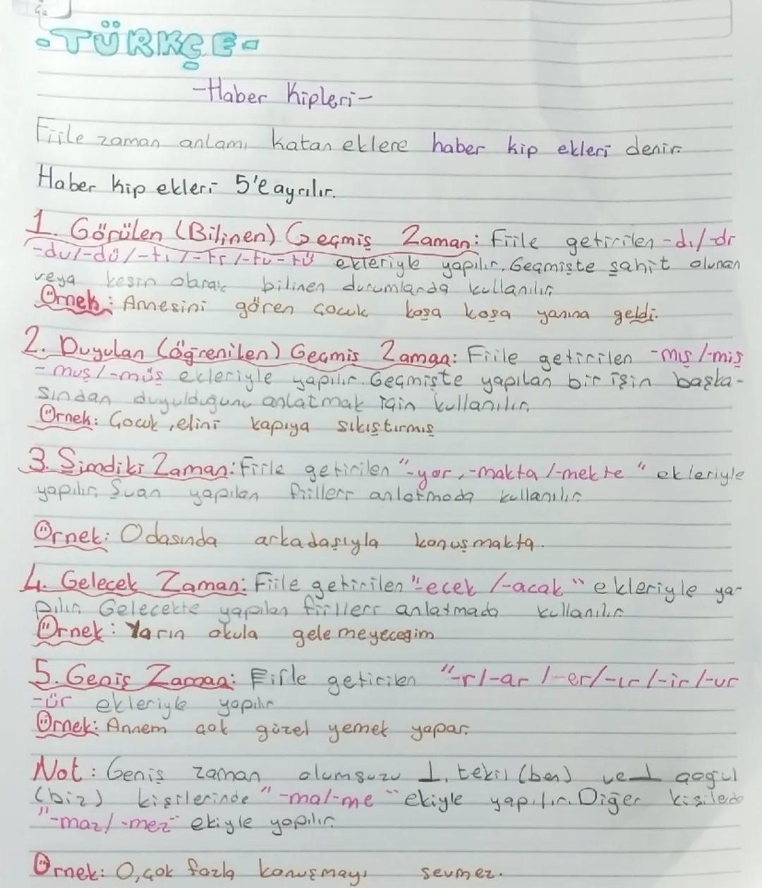 •TÜRKÇE-
Fiile zaman
-Haber Kipleri-
anlamı katan eklere haber kip ekleri denir.
Haber Kip ekleri 5'e ayrılır.
1. Görülen (Bilinen) Geçmiş Z