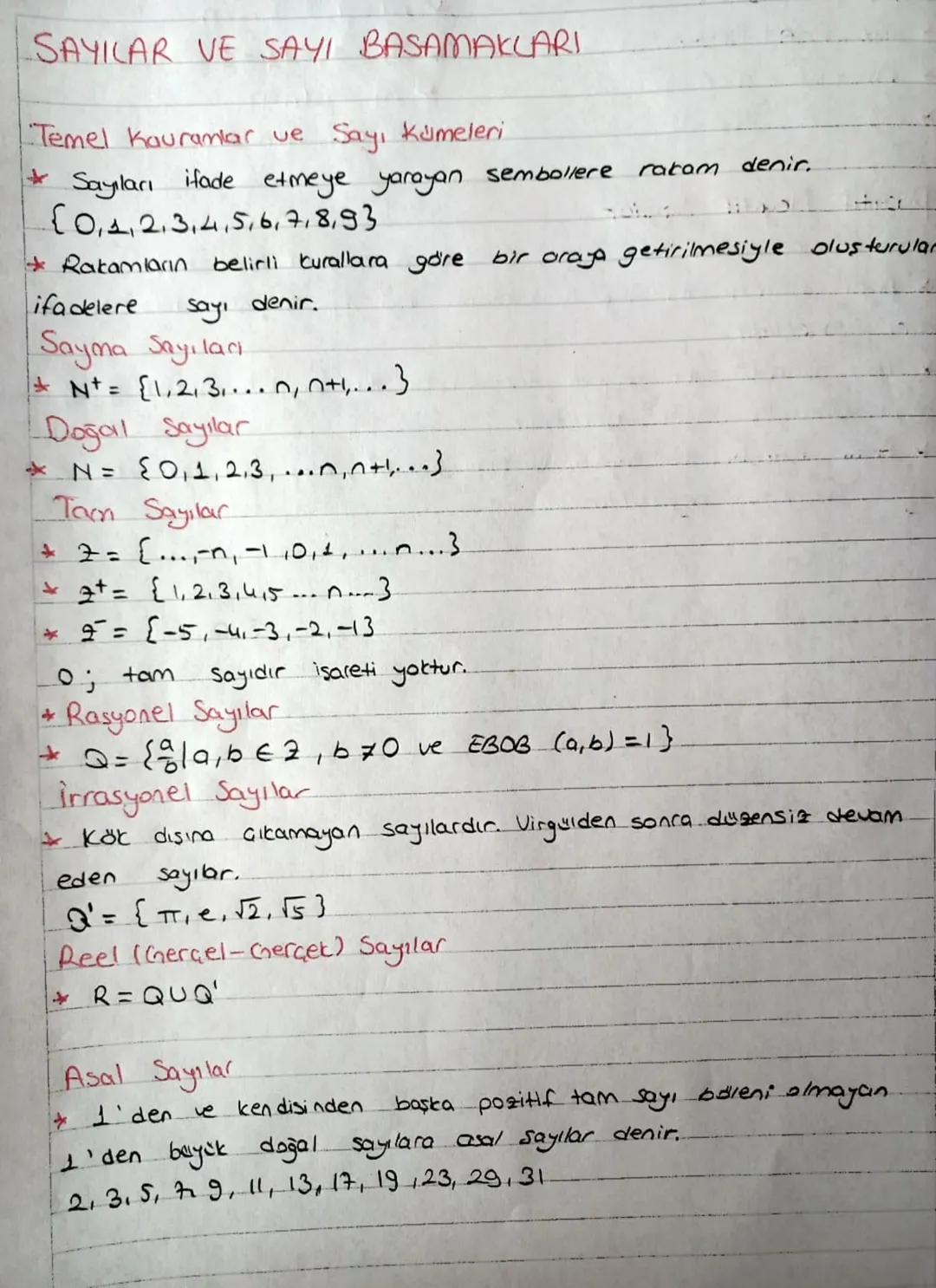 SAYILAR VE SAYI BASAMAKLARI
Temel Kavramlar ve Say, Kumeleri
Sayıları ifade
etmeye yarayan
ratam
sembollere
denir.
{0,1,2,3,4,5,6,7,8,93
* R