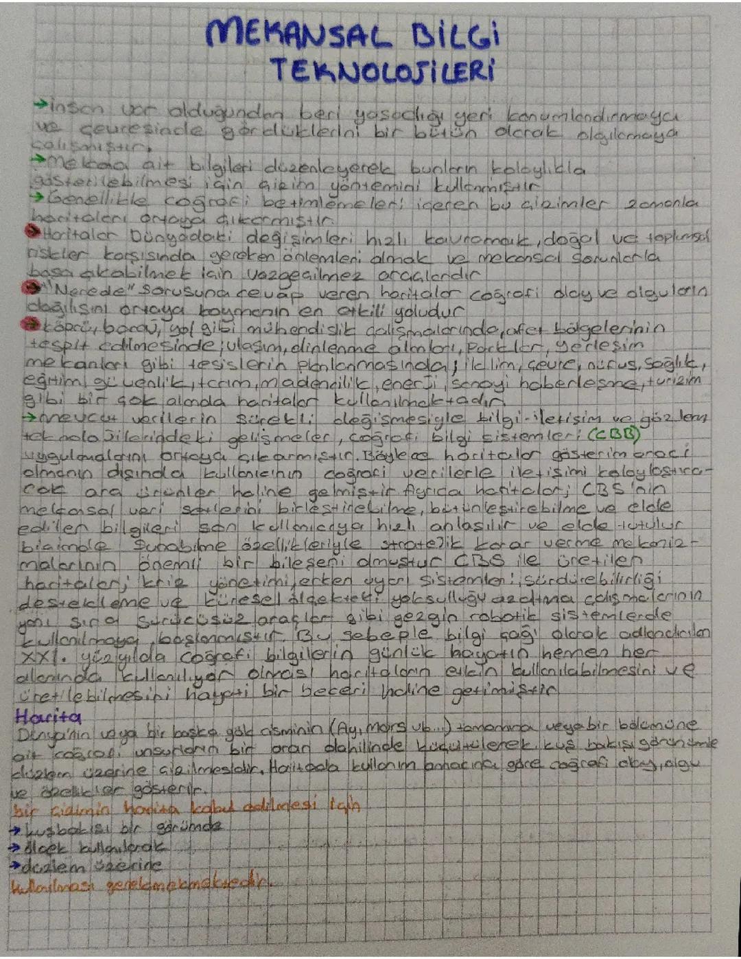 Coğrafya 9. Sınıf mekansal bilgi teknolojileri