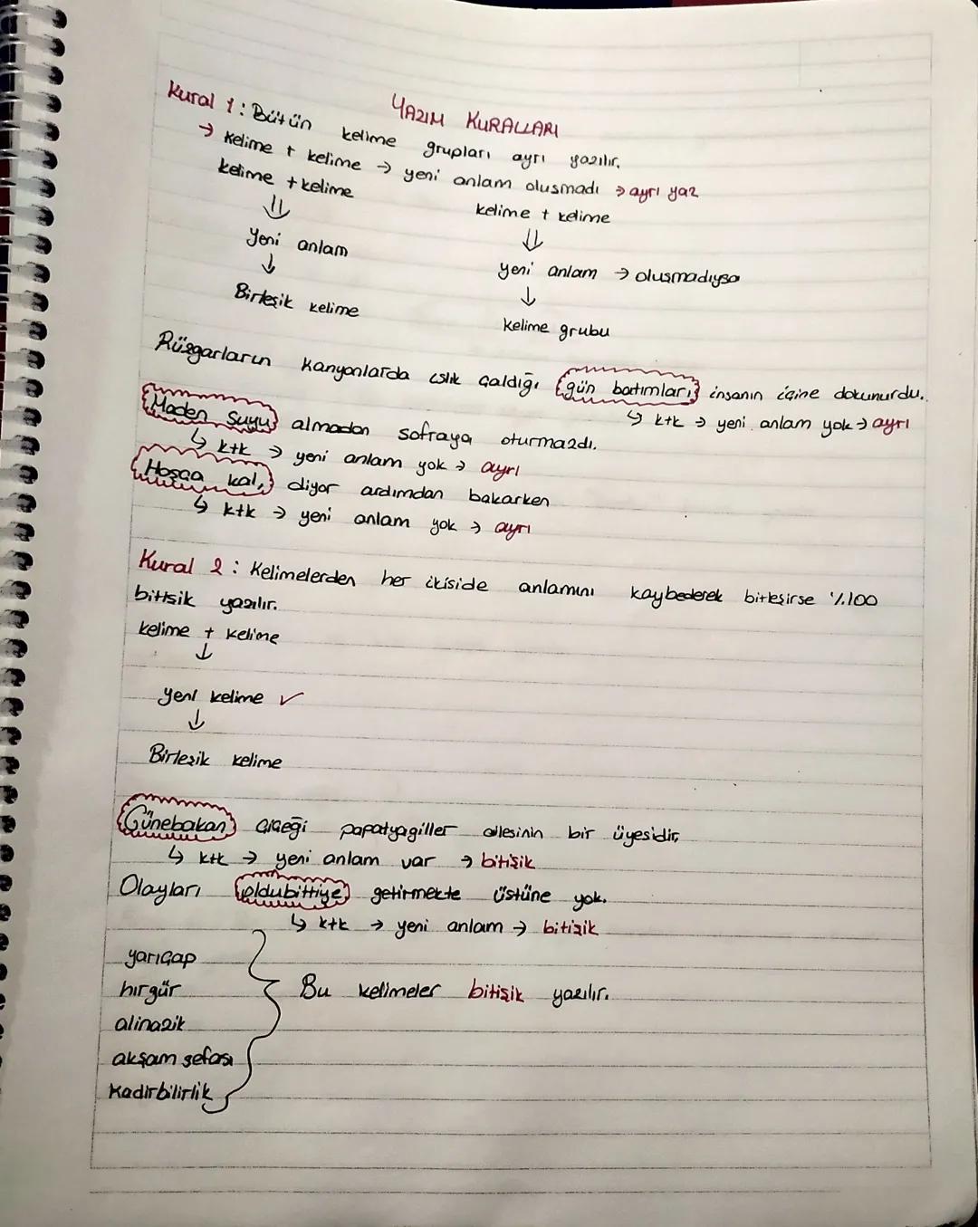 Kural 1: Bütün
YAZIM KURALLARI
kelime
yazılır.
Kelimet kelime - yeni anlam olusmadı ayrı yaz
grupları ayrı
kelime t kelime
kelime + kelime
Y