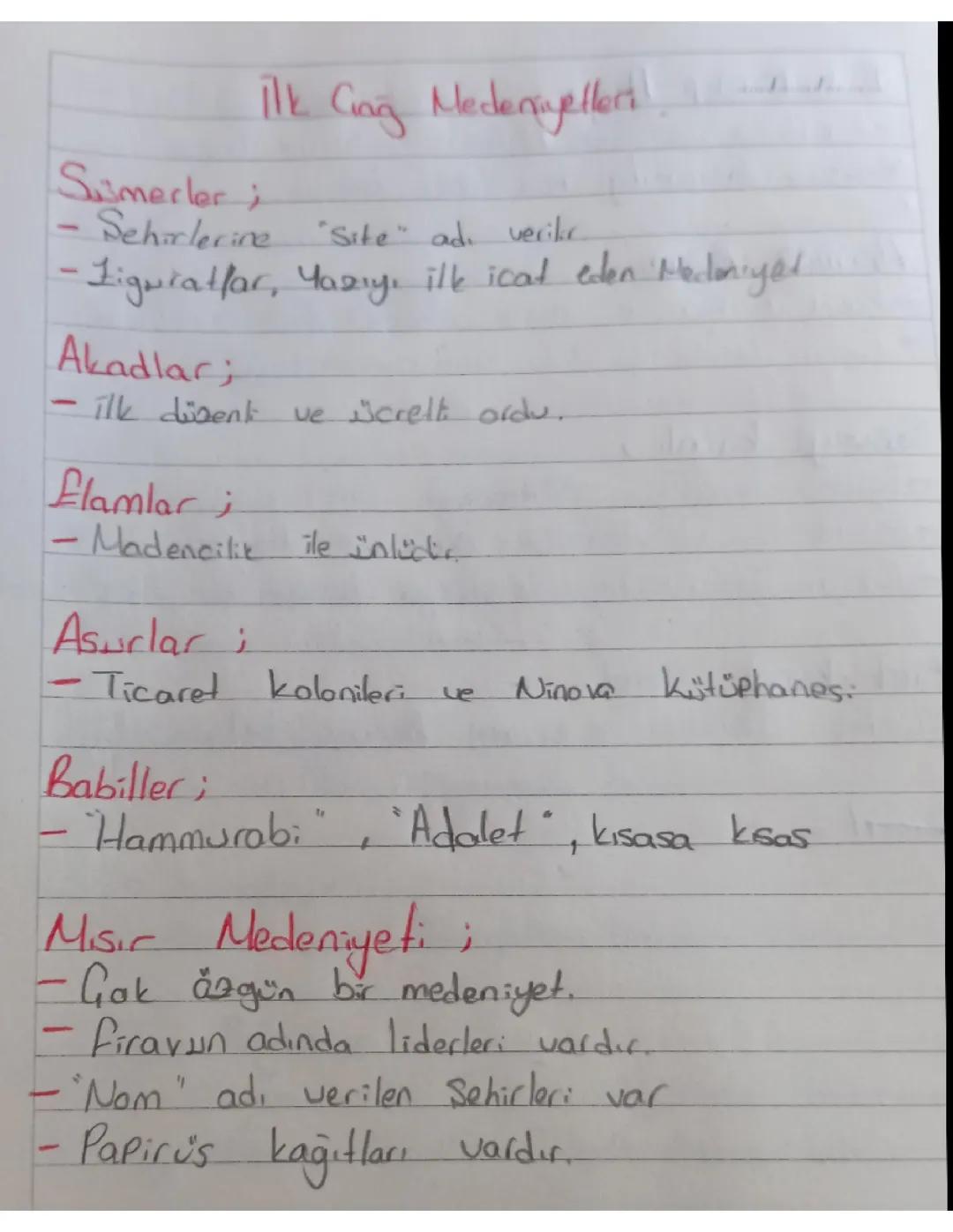 TYT Tarih Notlarım - Kısa ve Öz Bilgiler