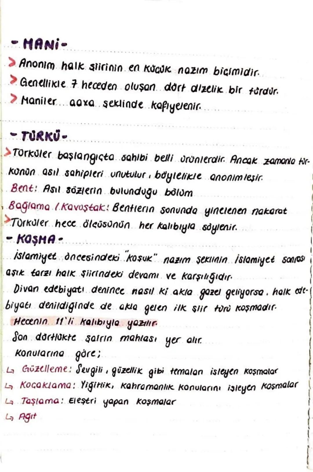 -MANI-
Anonim halk şiirinin en küçük nazım biçimidir...
© Genellikle 7 heceden oluşan dört dizelik bir türdür.
> Maniler aaxa şeklinde kafiy