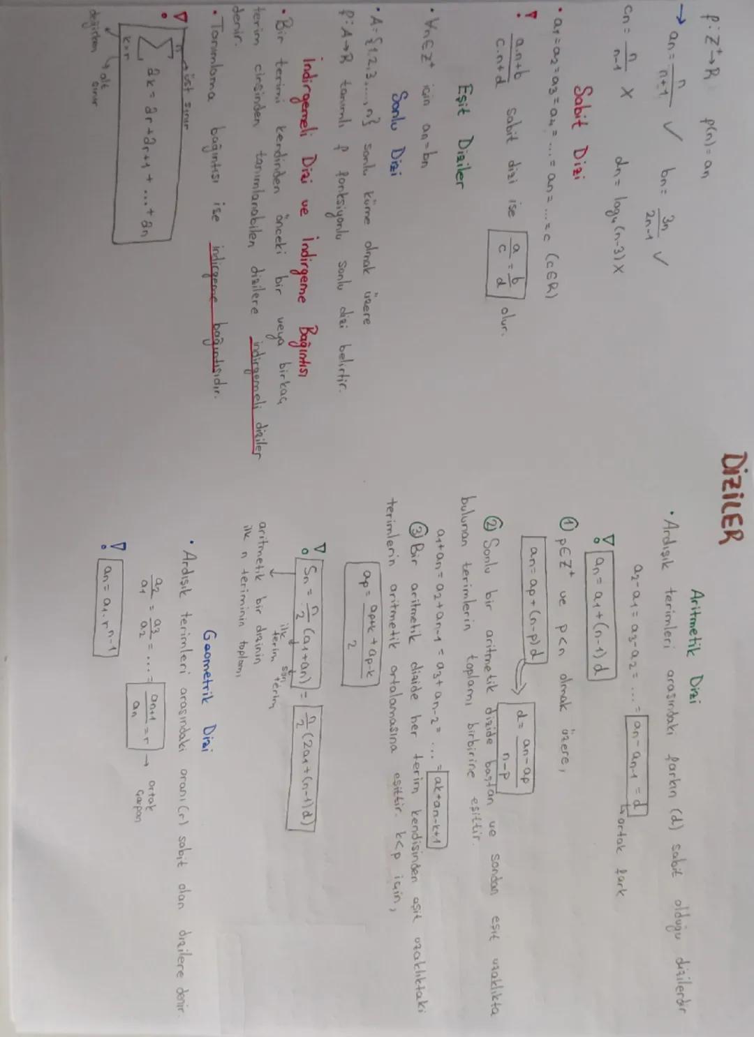 PiZR
f(n) = an
->>
90=
0+7
bn: 3n✓
2n-1
cne M X
5-1
dn= logu (n-3)X
DİZİLER
•Ardışık terimleri
92-94 = 93-92=
Aritmetik Dizi
arasındaki fark