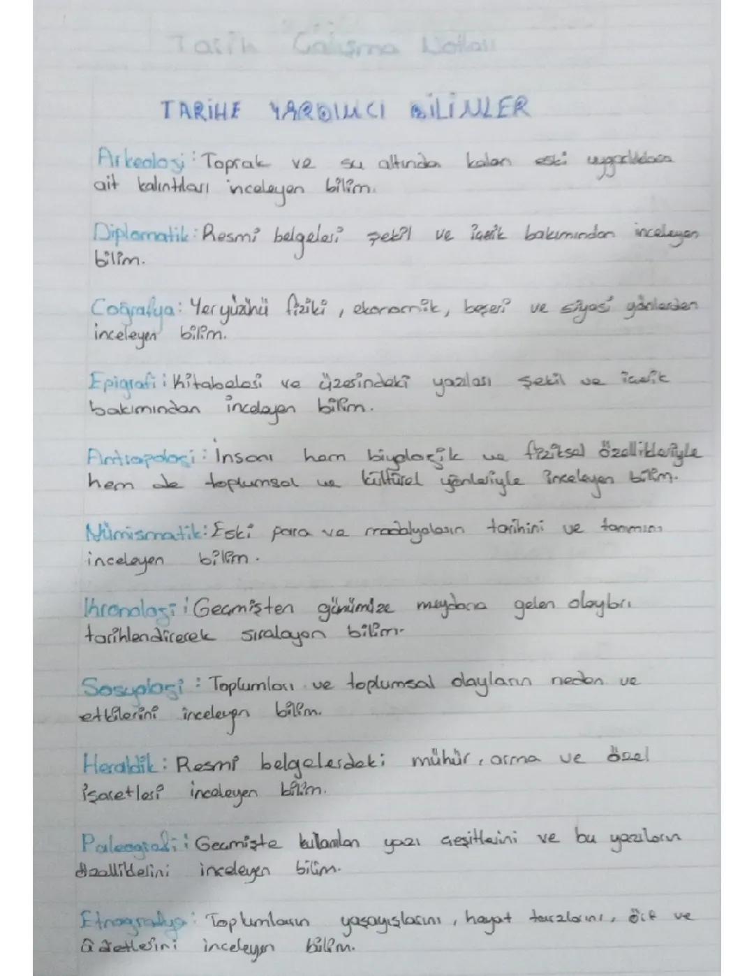 Tarihe Yardımcı Bilimler