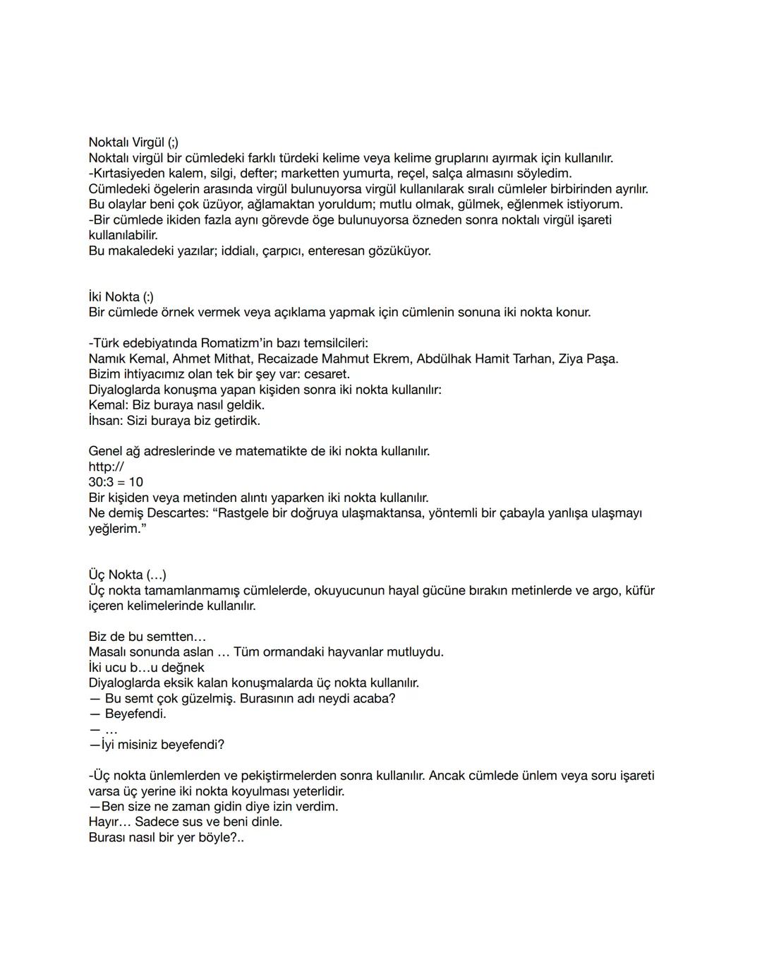 NOKTALAMA İŞARETLERİ
Nokta (.)
Nokta işareti; cümlelerin sonuna, kısaltmaların sonuna, sıra ifade eden sayıların sonuna, madde
bildiren sayı