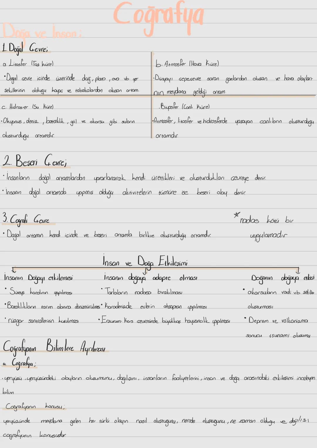 Doña ve Inson:
1. Doğal Gevrei
a. Litosfer (Tas küre)
Coğrafya
"Dangal Gevre icinde üzerinde dağ, plato, ova vb. yer
Sekillerinin olduğu kay