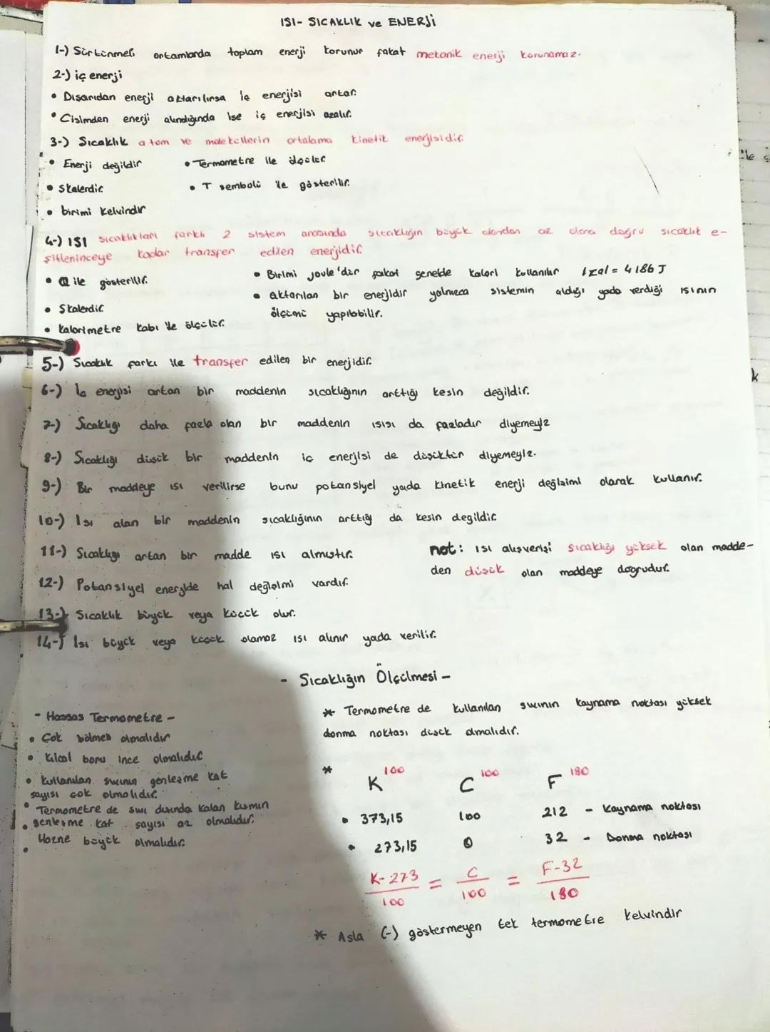 ISI-SICAKLIK ve ENERJI
1-) Sürtünmeli
Ortamlarda
toplam enerji
korunur fakat mekanik enerji
korunamaz-
2-) iç enerji
• Dışarıdan enerji
arta