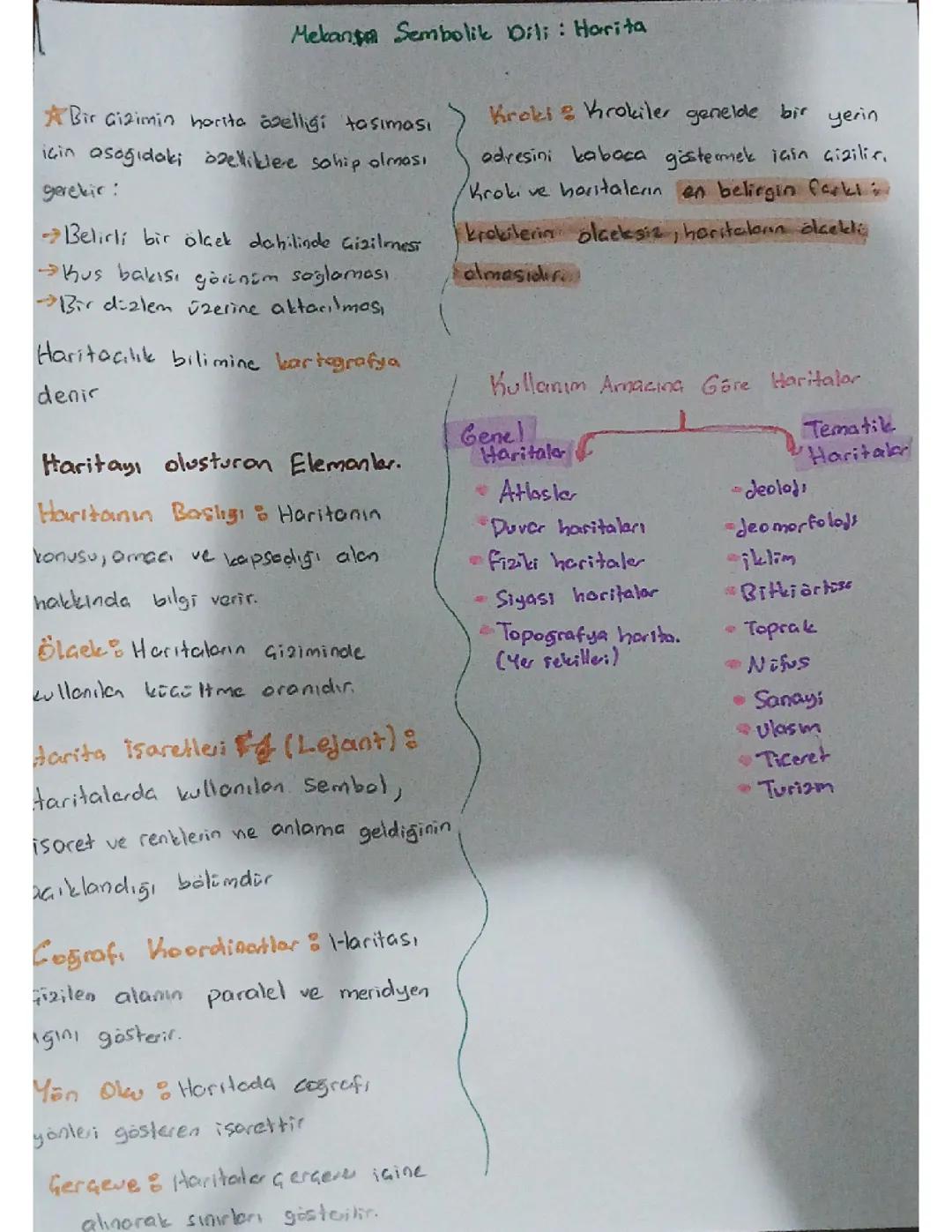 Coğrafya 9. sınıf notu