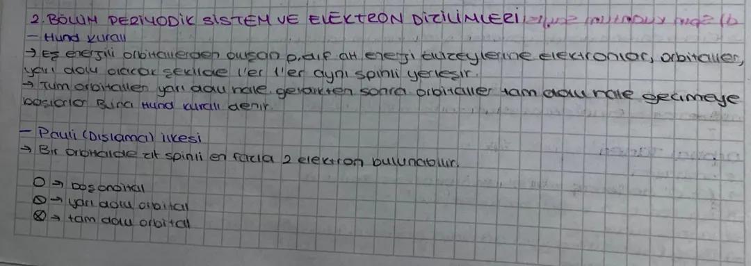 periyodik sistem ve elektron dizilimleri 