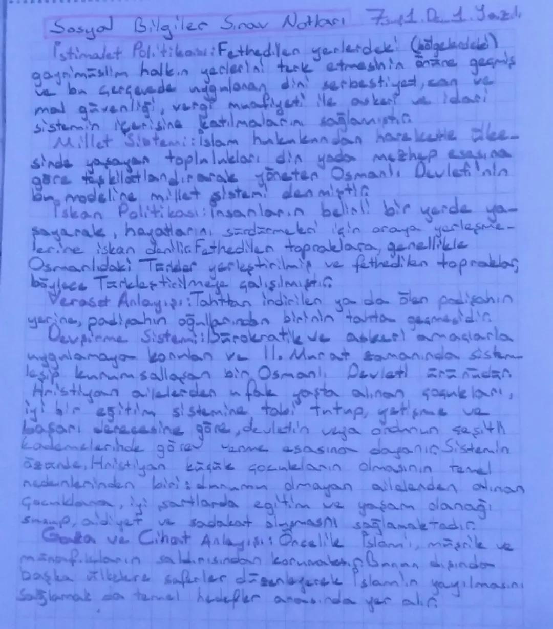 Sosyal Bilgiler Sınav Notları 71. De 1.Yazıl
istimalet Politikas: Fethedilen yerlerdek! (bolgelandek)
gayrimüslim halkın yerlerini terk etme
