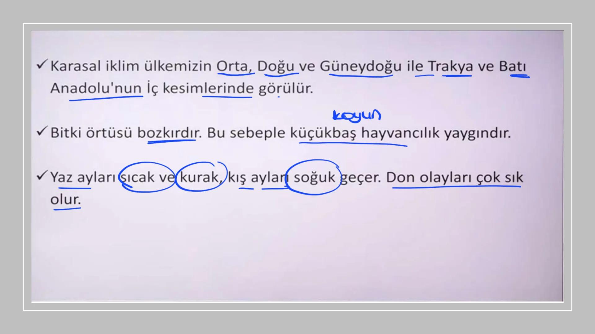 TÜRKİYE'NİN İKLİMİ İklim
Mutlak Konum
matematik
► Akdeniz İklimi görülür.
► Batı rüzgarları görülür.
‣ Cephe yağışları etkilidir.
Dört mevsi