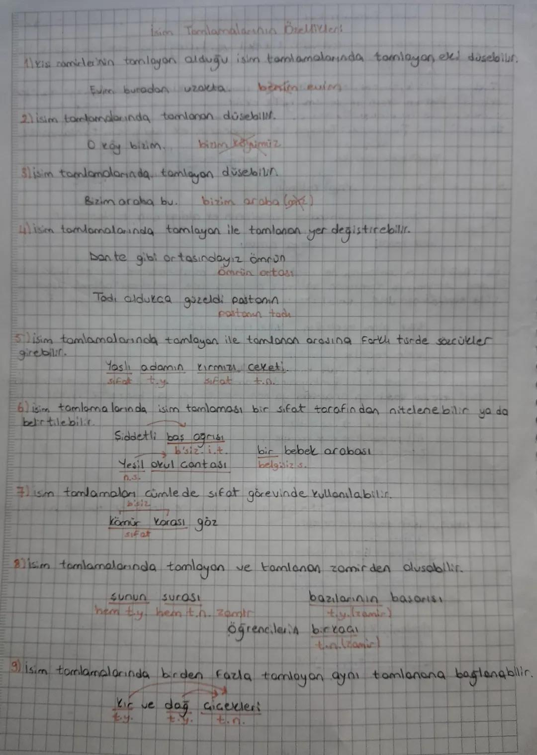 Tision Tamlan
Tamlayan: -10, -101-010,-nin evidir. 1. tekil ve 1.
Tamlayan ekinin diğer ismi ilgi ekidir.
Cogulda
-im-im alabilir.
Tanknon e