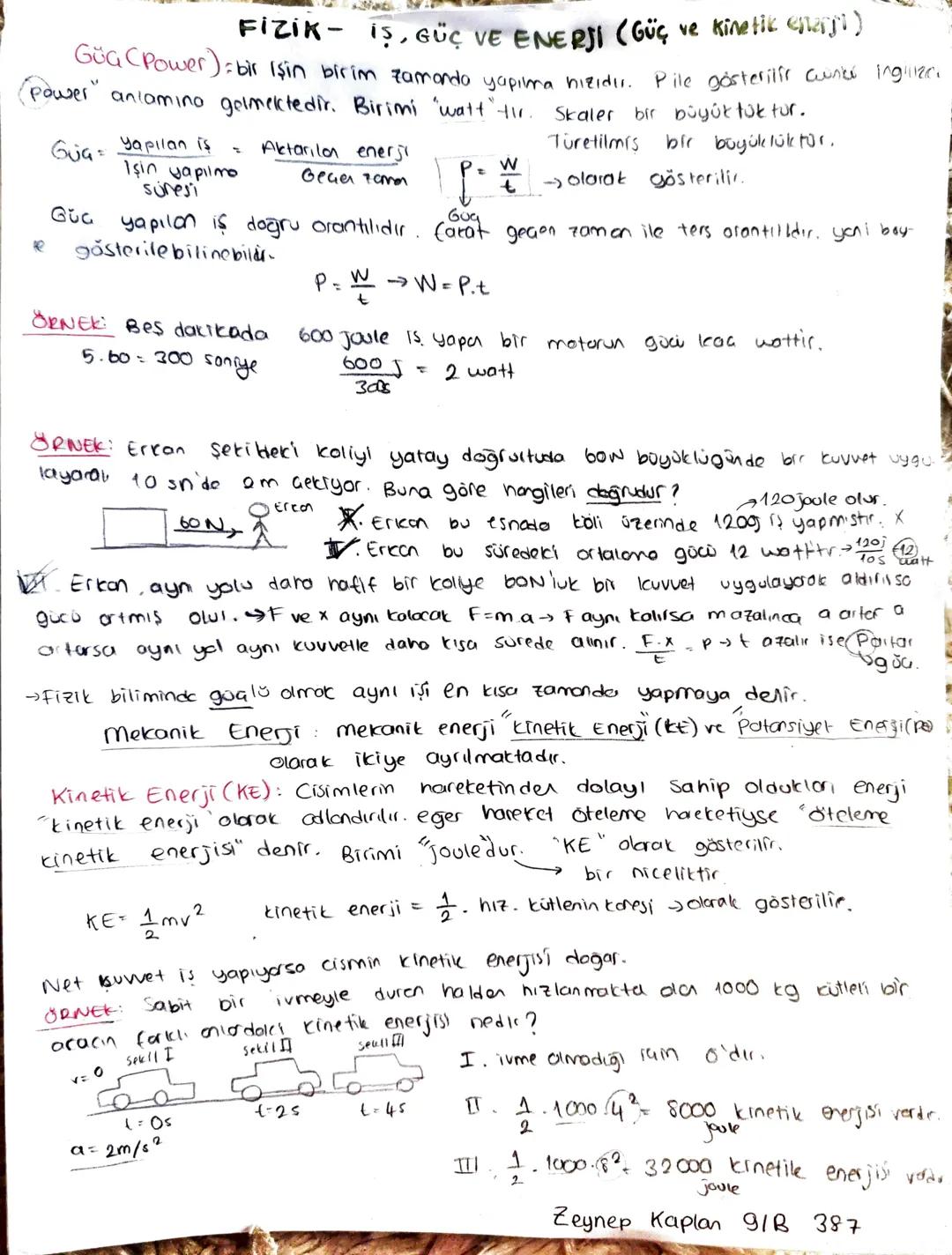 # FİZİK İŞ, GÜÇ VE ENERJI (Güç ve Kinetik enerji)

Güç (Power) bir işin birim zamanda yapıma hızıdır. Pile gösterilir cunki ingilizce
(Power