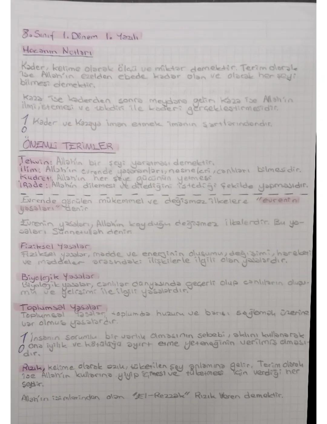 Din Kültürü Ders Notu