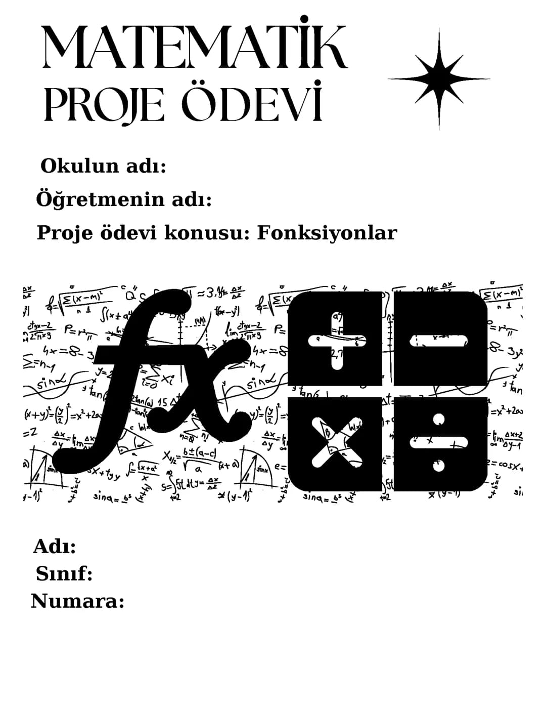 10. sınıf matematik dersi fonksiyonlar proje ödevi