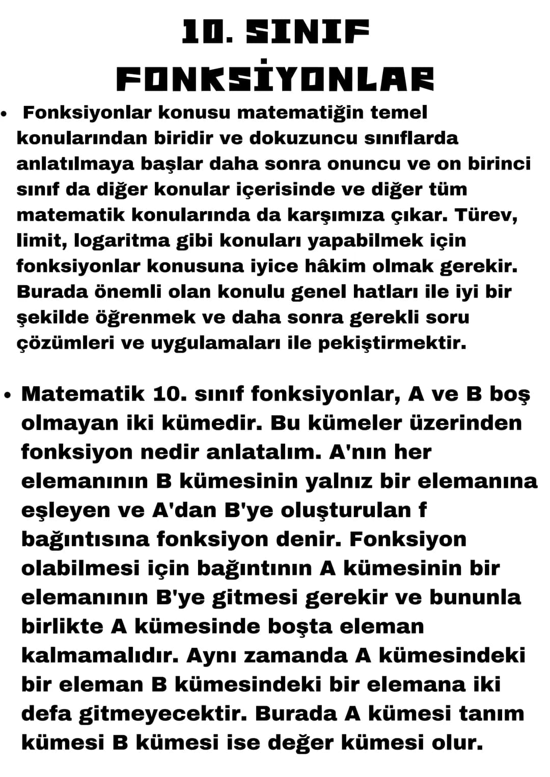 MATEMATİK
PROJE ÖDEVİ
Okulun adı:
Öğretmenin adı:
Proje ödevi konusu: Fonksiyonlar
ct9x-2
2x3
1
P=rπT
4x=8
3
Six±9
y=2
-= 3.1 0x
lim ct9x-2

