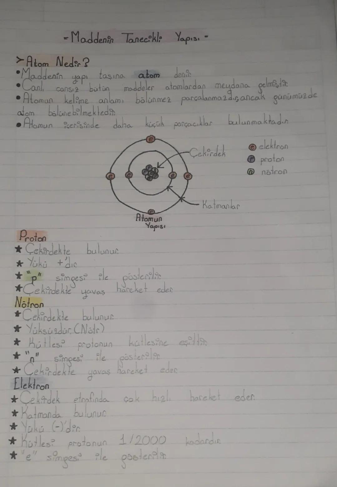 - Maddenin Tanecikli Yapısı -

>Atom Nedir?
•Maddenin yapı taşına atom denin
Canl
cansız butün maddeler. atomlardan meydana gelmiştit.
• Ato