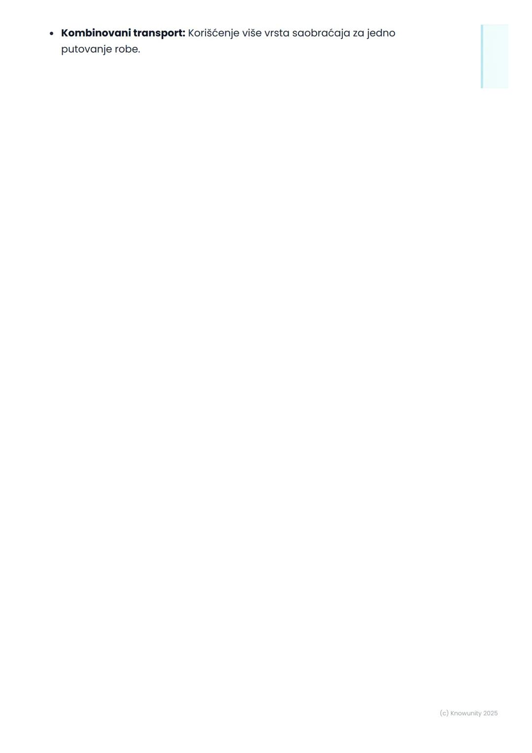 # Vrste saobraćaja i
transporta

Uvod u saobraćaj

Saobraćaj je premeštanje ljudi, robe, informacija i energije sa jednog
mesta na drugo. Be