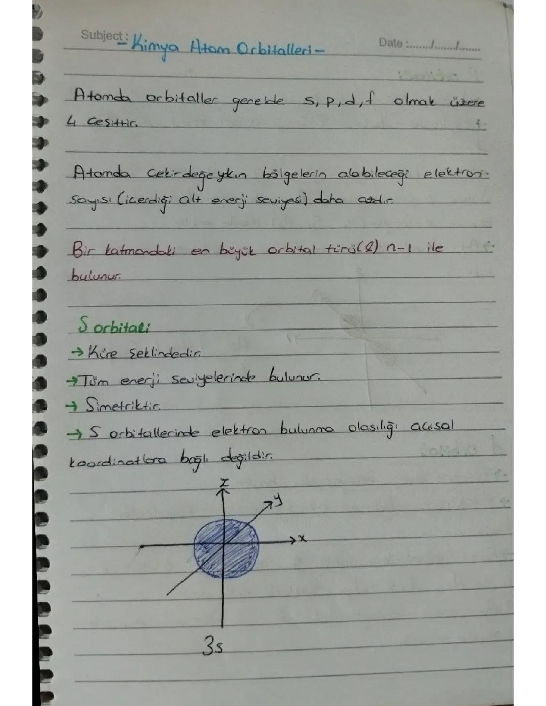 9 . Sınıf kimya orbitaller