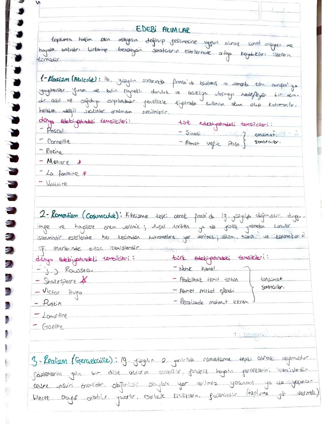 Edebi Akımlar ve Özellikleri