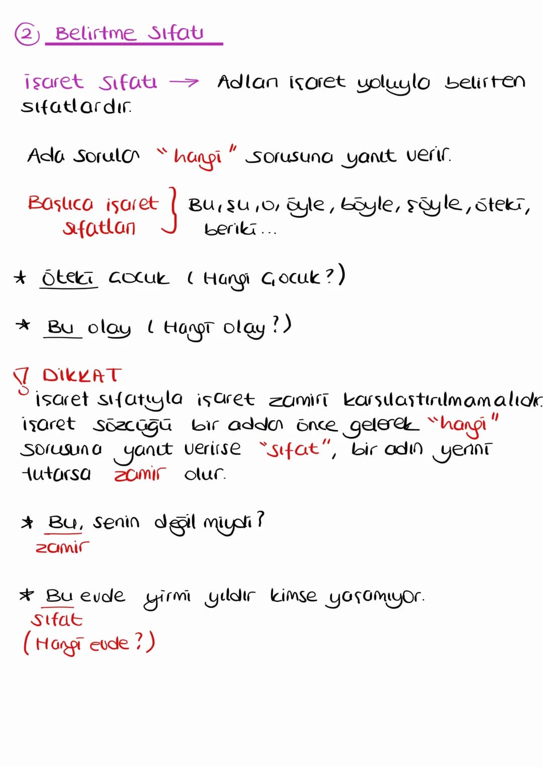 Sifat
Adları niteleyen ve belirten sözcük türleridir.
①1 Niteleme sifati
Adları renk, durum, bicim bakımından tamamla-
yan sifatlardır.
Ada 