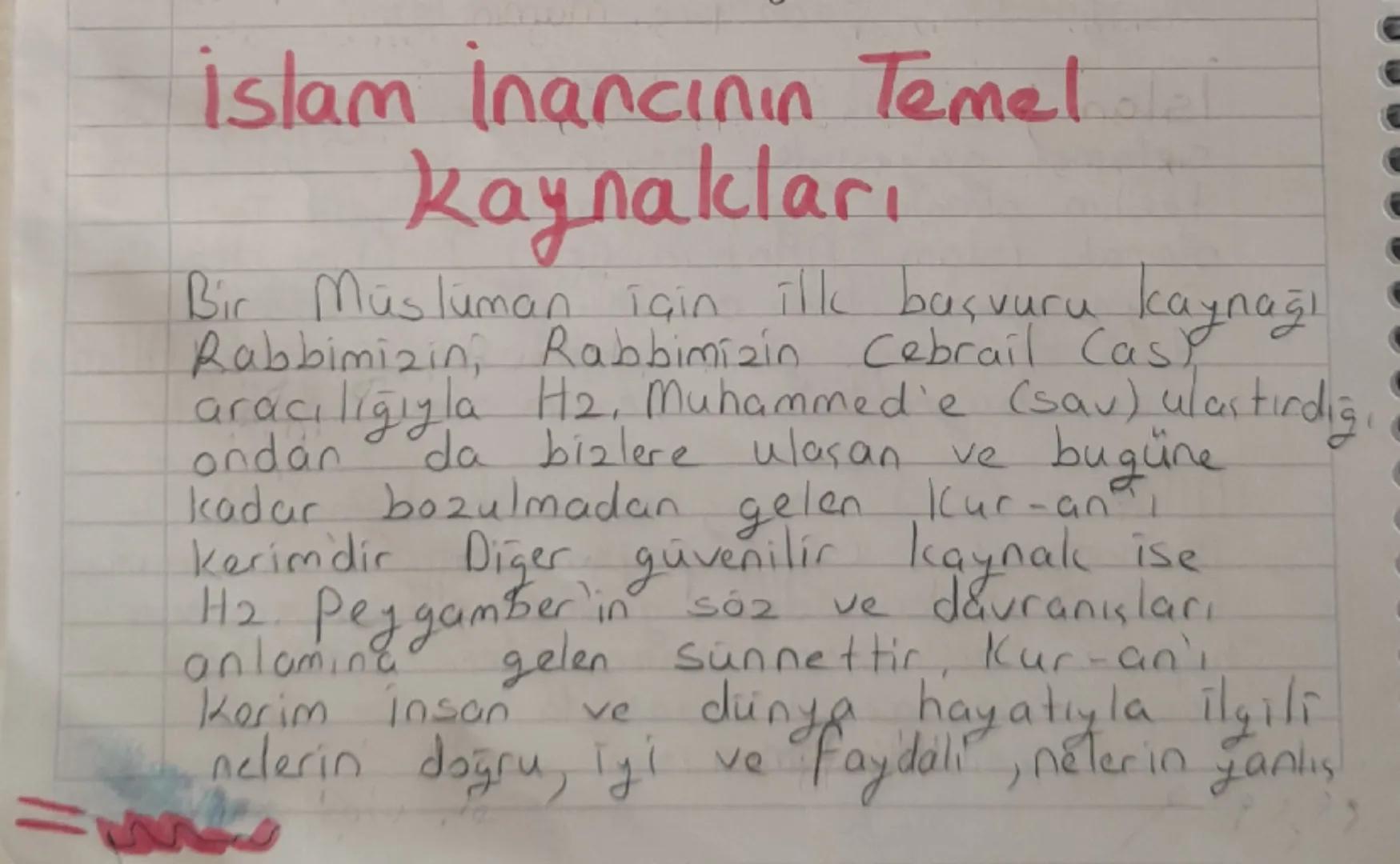 ==
islam inancının Temel
Kaynakları
Bir Müslüman için ilk başvuru kaynağı
Rabbimizin, Rabbimizin Cebrail (as)
ondan
da bizlere ulasan ve
ara