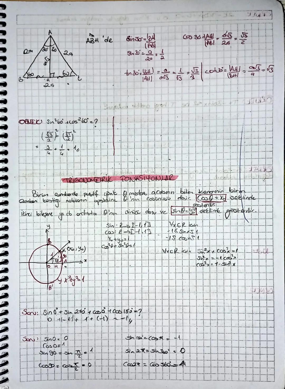 ABH 'de

30 20
29
B
H
24

ORNEK Sin²60 +cos²60°=?

Sin30-134
(AB)
Sin 30
20
Cos 30-4655
AB1 24
2
13 cot30= A41 =.
tn 30:31
AHI 203 53 3
TRIG