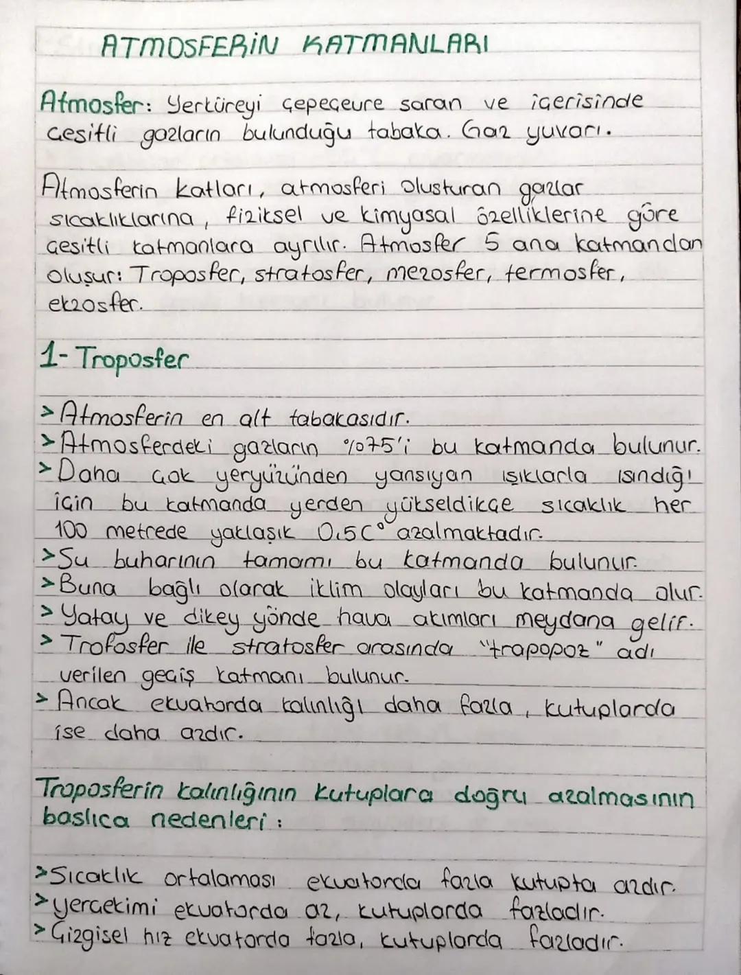 ATMOSFERIN KATMANLARI
ve
içerisinde
Atmosfer: Yerküreyi çepeçeure saran
Cesitli gozların bulunduğu tabaka. Gaz yuvarı.
Atmosferin katları, a