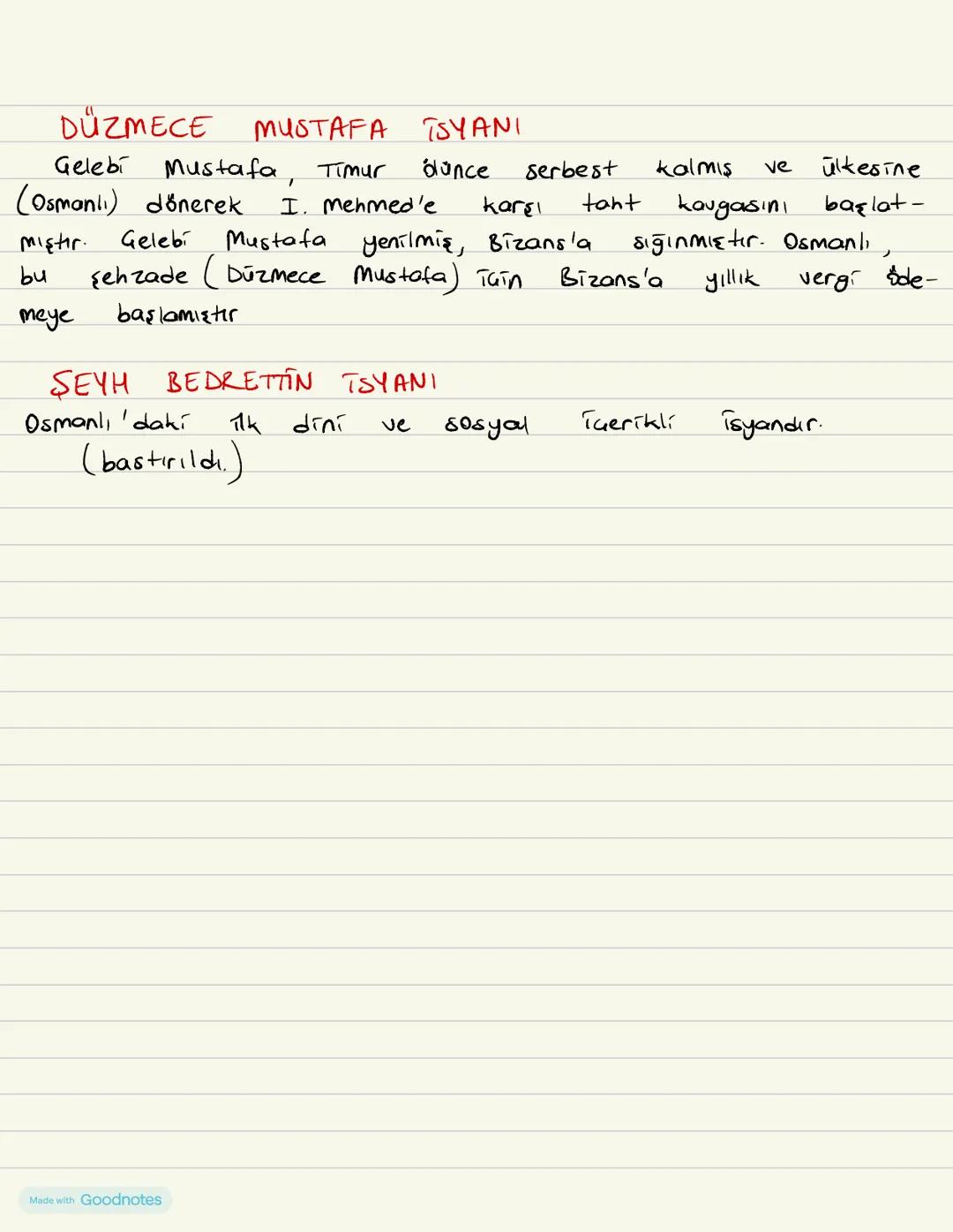 - FETRET DONEMI - (1402-1413)

Ankara savaşından sonra Timur'un Osmanlı devletini
Yıldırım'ın dort oğlu arasında paylaştırdığı dönemdir.
11 