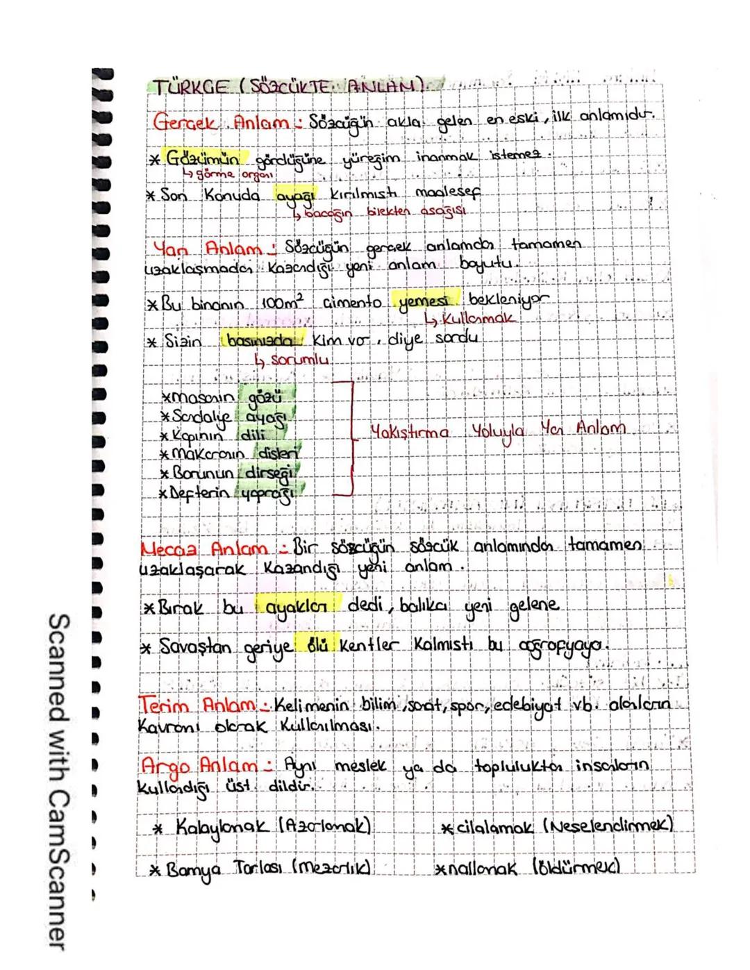 Türkçe - Sözcükte Anlam Kavramları