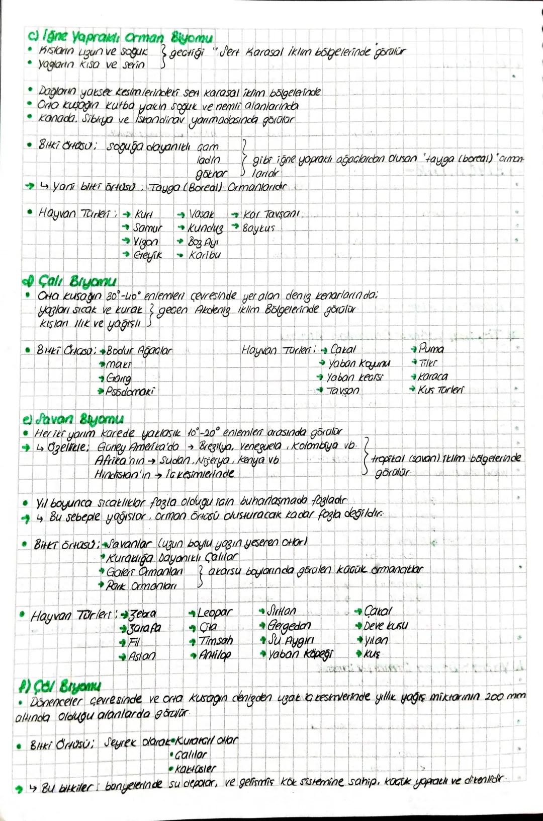 →BIYOMLAR-
Benger yetisme şartlarına sahip bitki ve hayvan toplulukların icinde barındıran bölgere "biyom"
denie
• Her biyamun kendisine ait