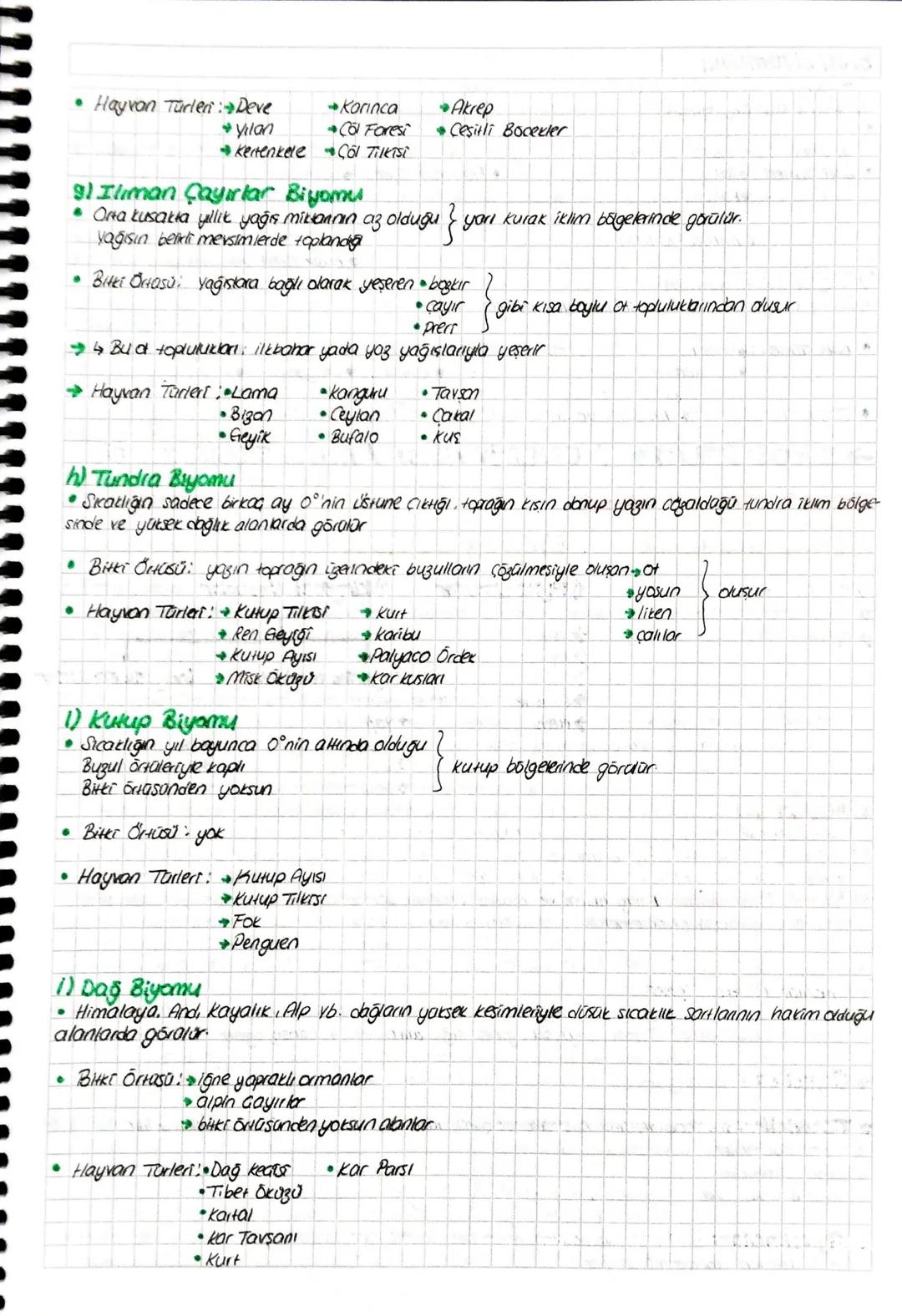 →BIYOMLAR-
Benger yetisme şartlarına sahip bitki ve hayvan toplulukların icinde barındıran bölgere "biyom"
denie
• Her biyamun kendisine ait