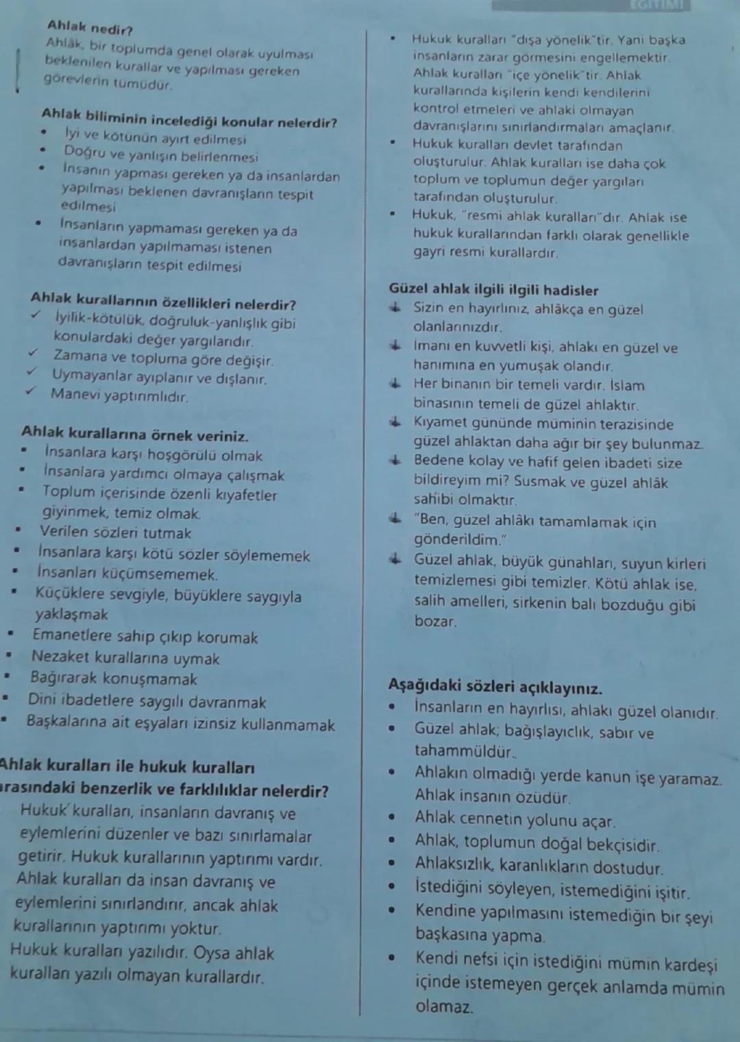 Ahlak nedir  özellikleri 