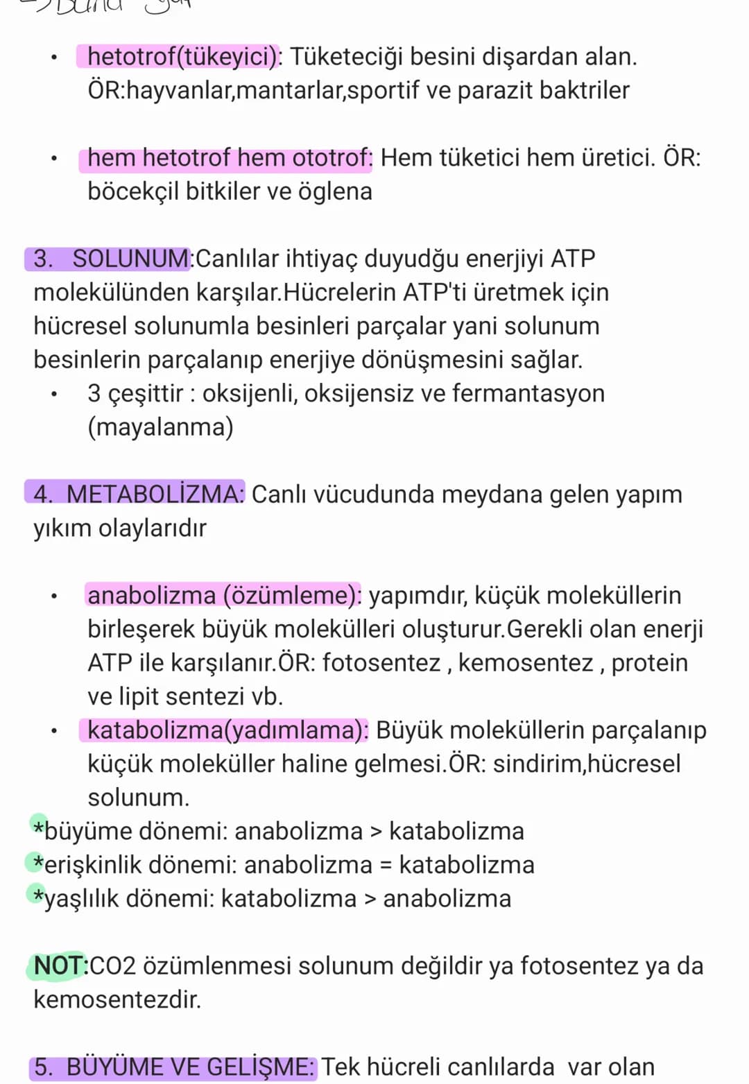 BİYOLOJİ
CANLILARIN ORTAK ÖZELLİKLERİ
1. HÜCRESEL YAPI: Tüm cnlılar hücre veya hücrelerden
oluşur. bazıları tek hücrelidir öreneğin:
bakteri