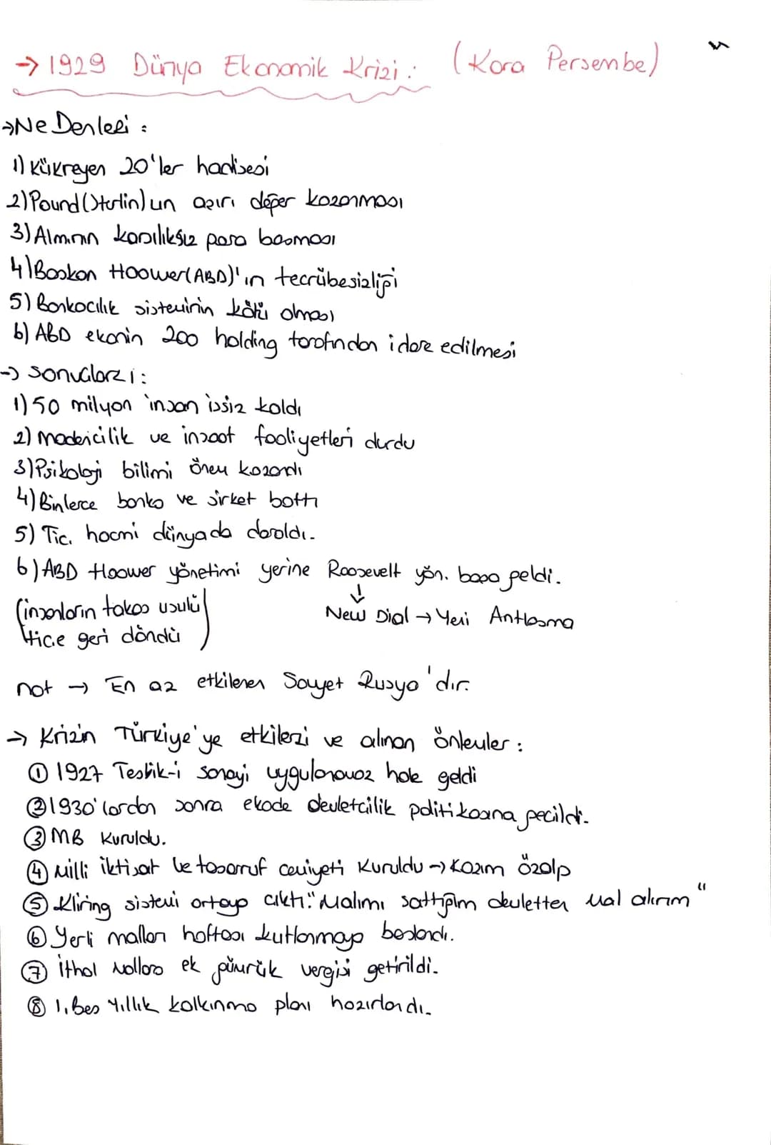 → 1929 Dünya Ekonomik Krizi: (Kora Persembe)
Ne Denlesi
13
1) Kükreyen 20'ler hadisesi
2) Pound (Sterlin) un aşırı değer kazanmasi
3) Almını