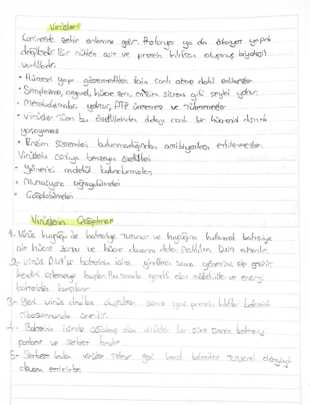 9.sınıf biyoloji virüsler