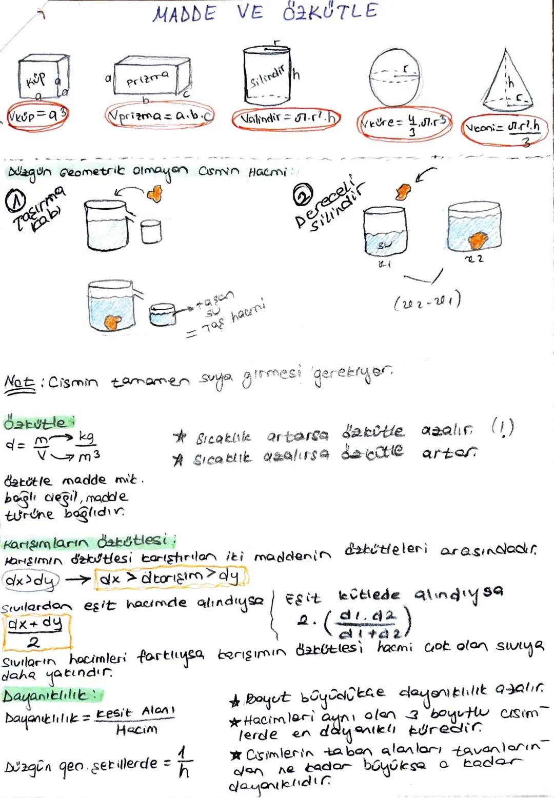 Kup
a
MADDE VE ÖZKÜTLE
Prizma
b
Silindir
prizma = a.b.
Valindir = 1.r.h)
Nküre=
4.07.53
Viconi= r.h
Düzgün Geometric Olmayan Cismin Hacmill
