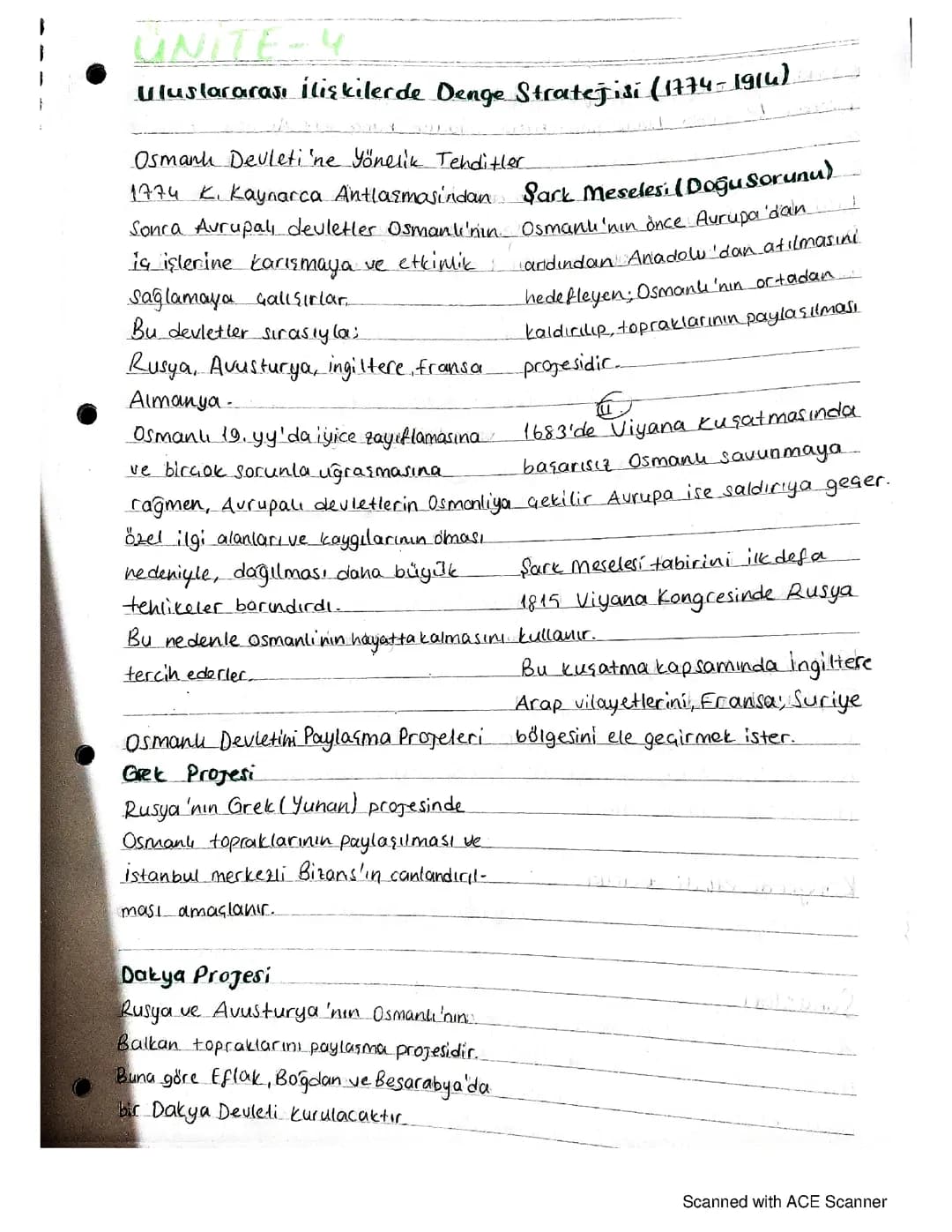 Uluslararası ilişkilerde denge stratejisi 11. Sınıf tarih