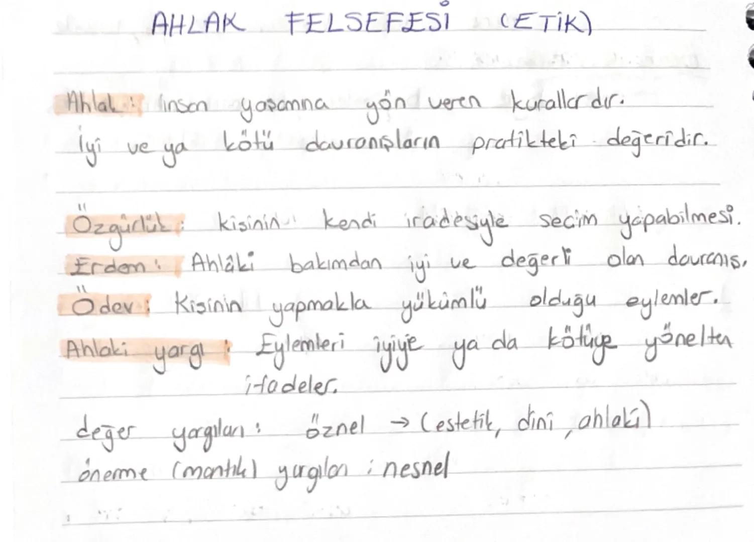 # AHLAK FELSEFESİ (ETIK)

Ahlak inson yaşamına yön veren kurallardır.

İyi ve ya kötü davranışların pratikteki değeridir.

"Özgürlük kişinin