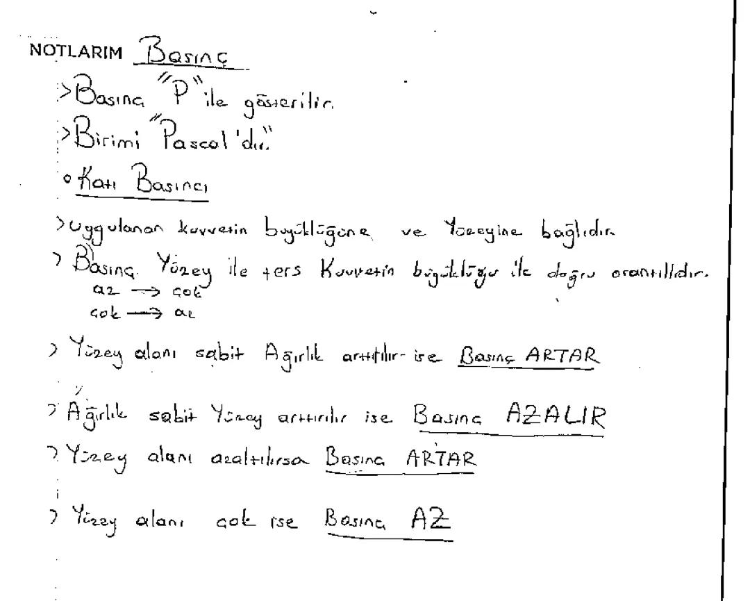 FEN BİLİMLERİ/BASINÇ (KATI BASINCI)