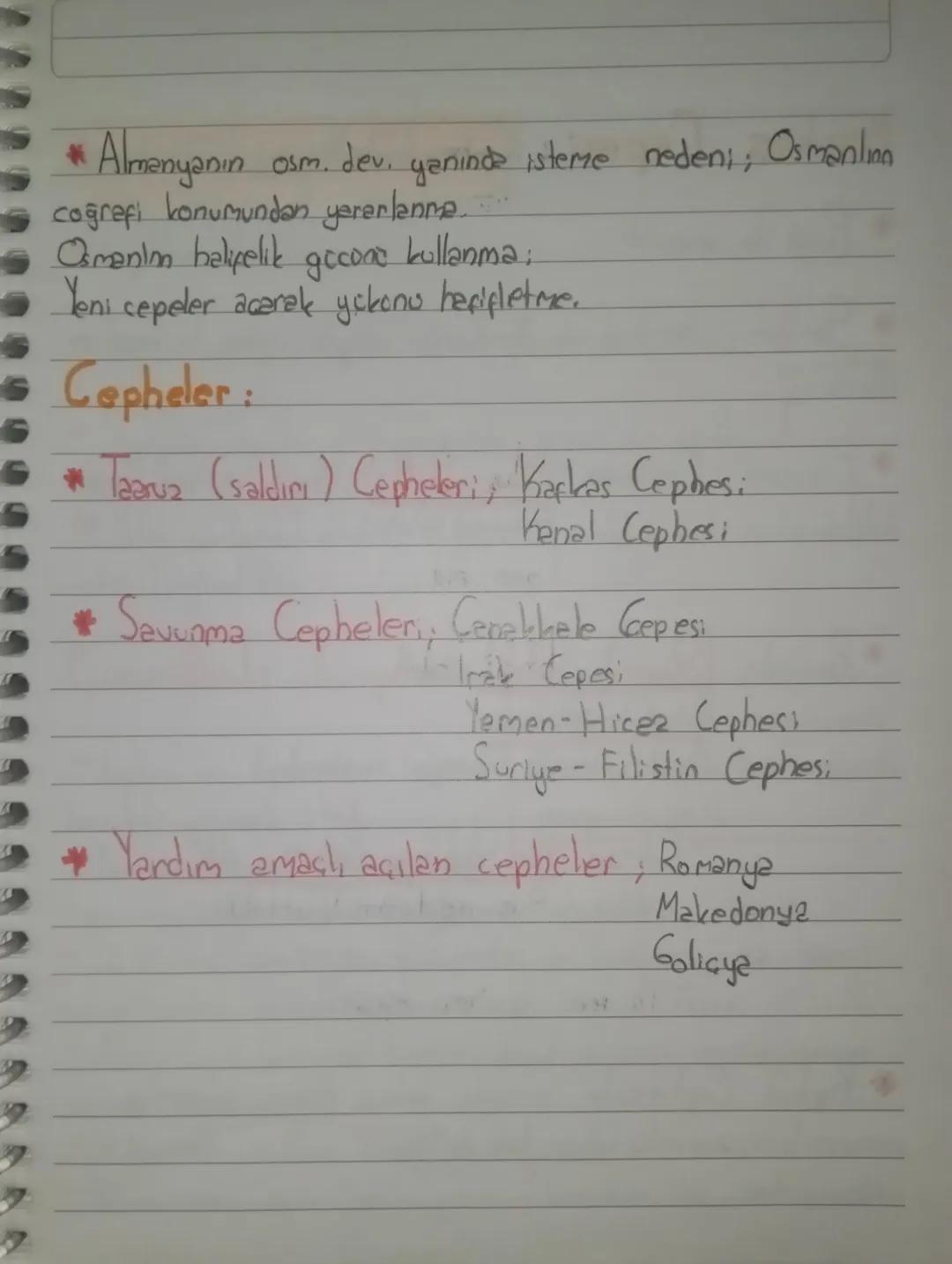 I.DÜNYA SAVAŞI
Genel Nedenleri : Seney: inlalabi sonucu
gecilik yarısı.
yayılan somer-
Fransie ihtilalı sonrası yeyilen milliyet
Özel Nedenl