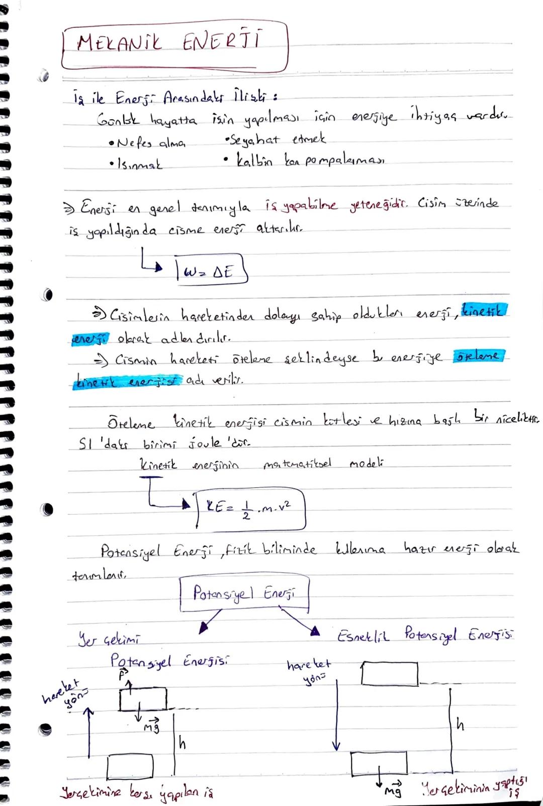 # MEKANIK ENERJI

İs ile Enerji Arasındakı İlişki :
Gonbk hayatta isin yapılması için enerjiye ihtiyaç vardu
- Nefes alma
- Isınmak
- Seyaha