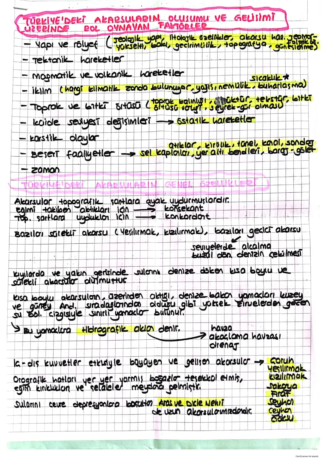 -
-
-
TÜRKİYE'DEKİ AKARSULARIN OLUSUMU VE GELİSİMİ
URERINGE DOL OYNAVAN FAKTÖRLER
Yapı ve rölyef (reik yap', Holojik ozellikler, akarsu hav.