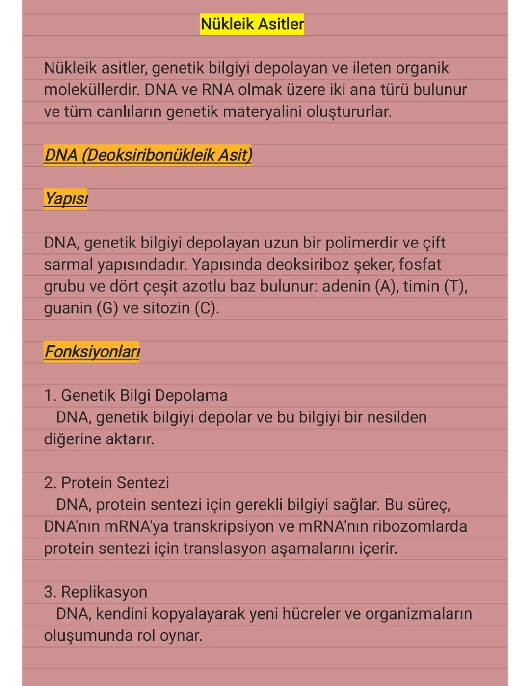 9.SINIF - NÜKLEİK ASİTLER 