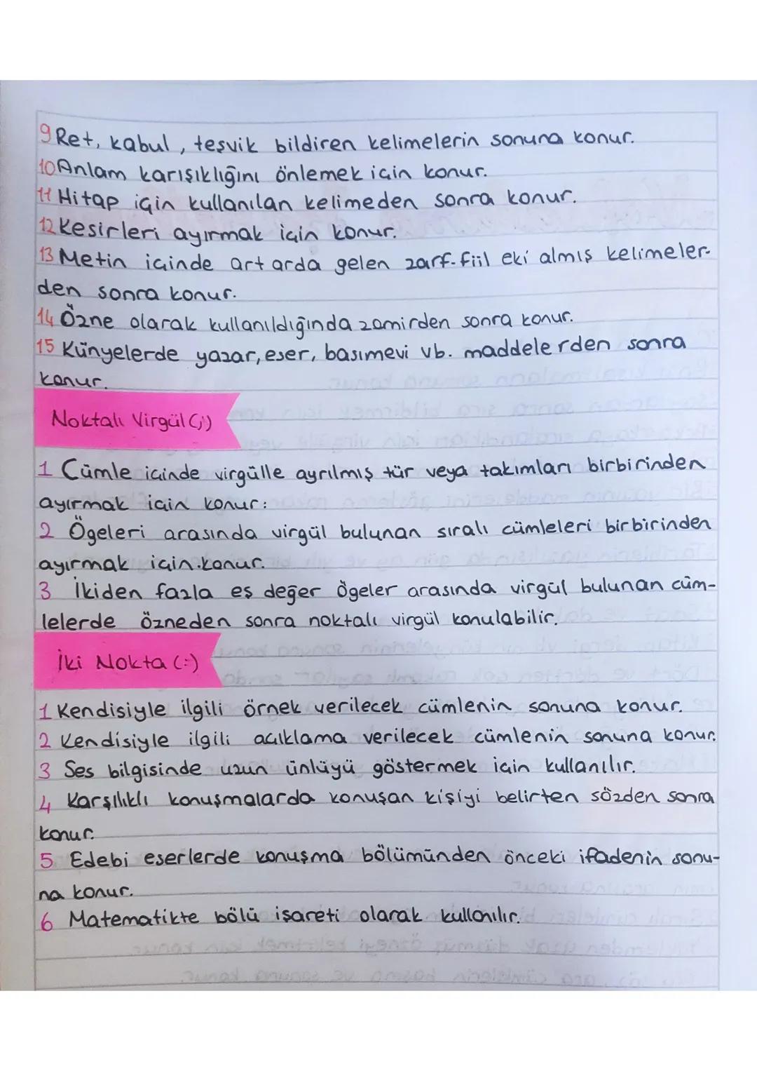 Noktalama İşaretleri
Nokta (.)
Cümlenin sonuna konur.
Bazı kısaltmaların sonuna konur.
3Sayılardan sonra sıra bildirmek için konur.
Arka ark