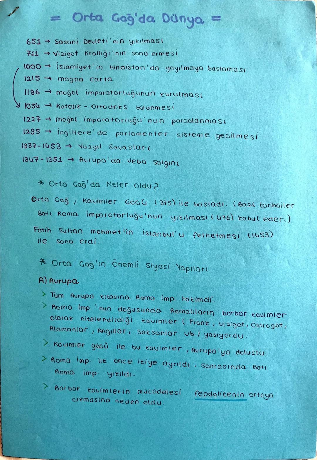 =
Orta Gağ'da Dünya =

651 Sasani Devleti'nin yıkılması

711 Vizigot Krallığı'nın sona ermesi

1000 İslamiyet' in Hindistan'da yayılmaya baş