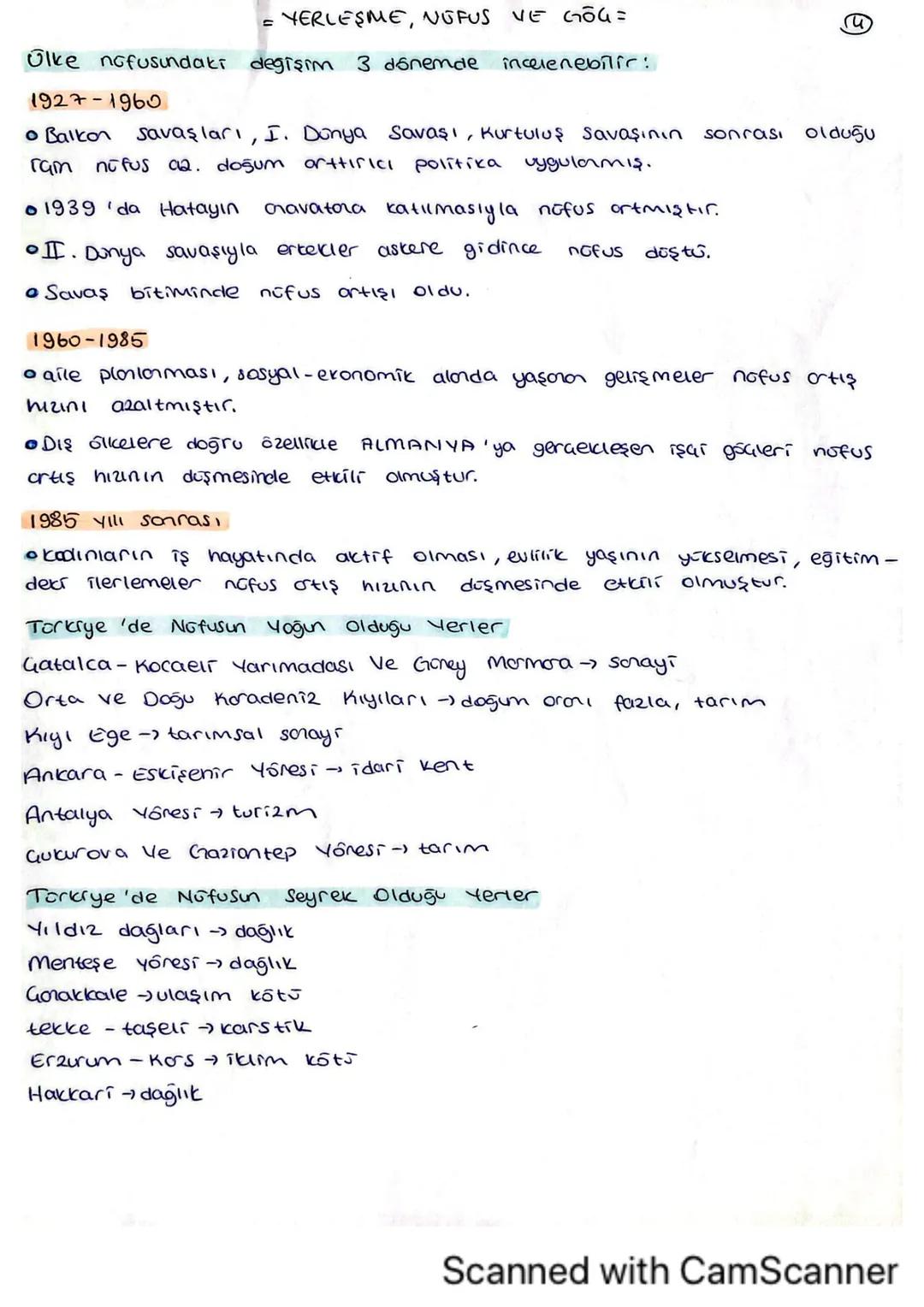 = YERLEŞME, NUFUS
VE GOG=
incelenebilir:
Ülke nofusundaki değişim 3 donemde
1927-1960
@
savaşları, I. Donya Savaşı, Kurtuluş Savaşının sonra