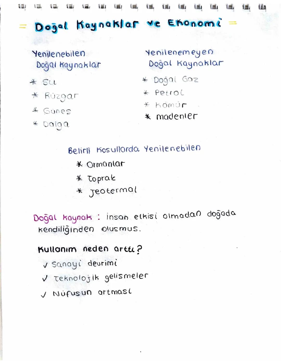 Doğal Kaynaklar ve Ekonomi