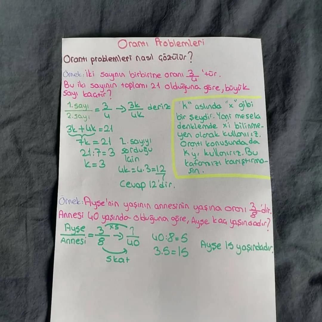 Oran-Oranti
ihi Gokluğun birbirine bölünmesine oran denir.
iki oranın eşitliğine orantı denir.
@rnek: 2'nin 3'e oranı =
3'ün 2'ye oral
-21'n