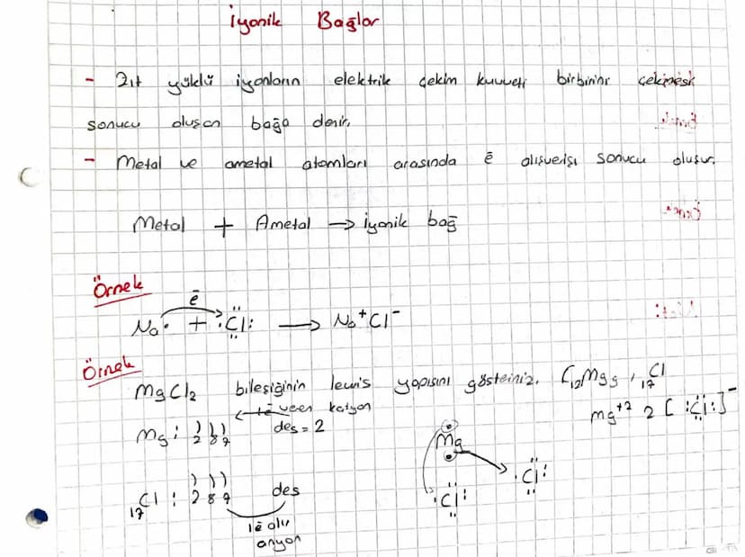 C
Tyonik
Baglor
-
2ıt yüklü iyonların
elektrik
çekim kuvveti
birbinin
çekinesk
Sonucu
oluşan
baga deni
Metal ve
ametal
atomları
arasında
10
